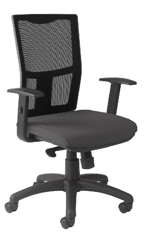 FAUTEUIL RITZ RÉGLAGE LOMBAIRE ACCOUDOIRS RÉGLABLES ASSISE TISSU COLORIS GRIS - MANUTAN COLLECTIVITÉS