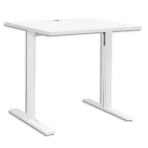 Bureau droit Gautier Office - Pied I ajustable en hauteur Yes - Chêne blanc - Dimensions L80 x H62/85 x P80 cm_0
