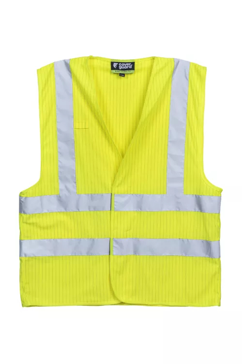 Gilet FR - 98% Polyester/2% Fibre antistatique - Jaune HV - Référence : 5HOD16_0