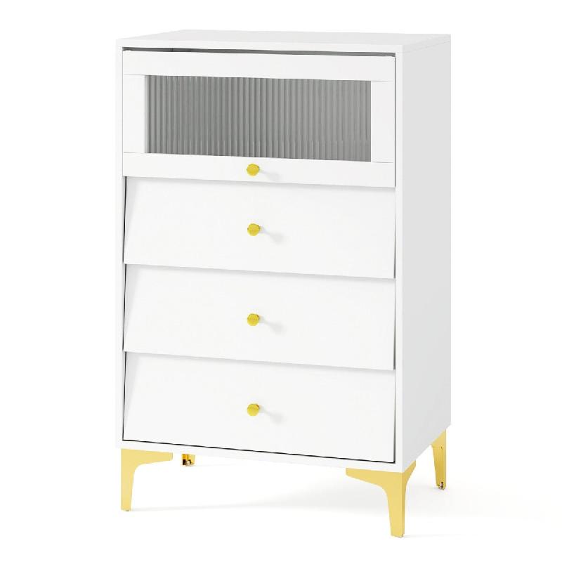 Helloshop26 - Commode moderne 60 x 40 x 95,5 cm espace de rangement pratique design élégant en bois d'ingénierie blanc 20_0011538 - 3000226781247_0