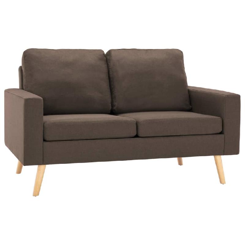 Helloshop26 - Ensemble de canapés 2 pièces tissu marron 02_0020184 - marron Bois massif 3001065788008_0