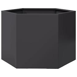 Helloshop26 - Jardinière bac lit surélevé plantes fleurs terrasse jardin hexagone 69 x 60 x 45 cm acier noir 02_0038650 - 3000217880157_0