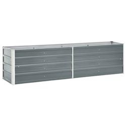 Helloshop26 - Jardinière lit surélevé plantes fleurs jardin acier galvanisé 240 x 40 x 45 cm gris 02_0001096 - 3000074551535_0