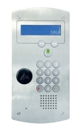 Interphone portier ip - façade en acier inoxydable brossé, bouton en métal et rétroéclairé_0