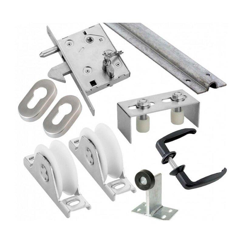 ESTEBRO KIT COMPLET PORTAIL COULISSANT ROUE NYLON U À ENCASTRER