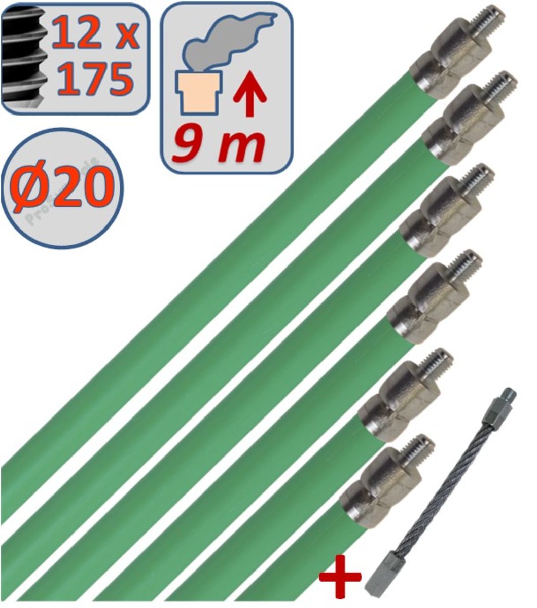 KIT DE RAMONAGE CONDUIT 8M AVEC HÉRISSON D80 Comparer les prix de