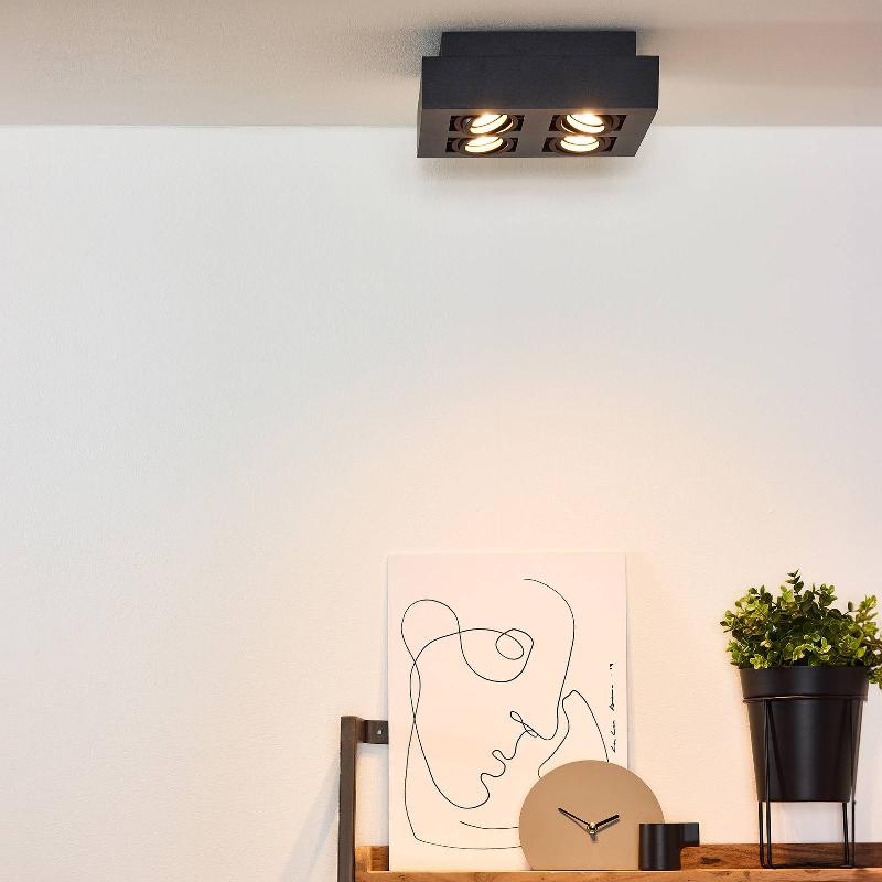 LUCIDE SPOT POUR PLAFOND XIRAX, À 4 LAMPES, NOIR