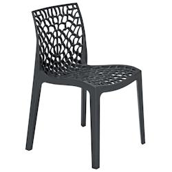 METRO PROFESSIONAL Chaise de terrasse Saphir, empilable, plastique, anthracite - noir plastique polypropylène 4337182212805_0