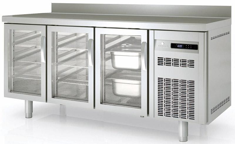 Meuble réfrigéré 700 adossé positif - 3 portes vitrées - MRGV-200 - capacité 399L - température (-2°C à +8°C)_0