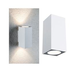 Paulmann Applique LED Flame  IP44 carré 58x75mm 3000K 2x3,5W 2x260lm 230V  Blanc Aluminium 94330 - blanc aluminium 94330_0