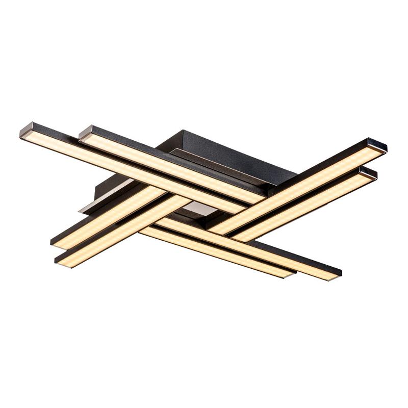 DOMILUCE PLAFONNIER LED LARGO À 8 LAMPES NOIR