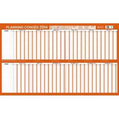 PLANNING ANNUEL MILLESIME DE CONGES ET D'ABSENCES - CAPACITE 32 PERSONNES - EFFAÇABLE A SEC - 99 X 60 CM