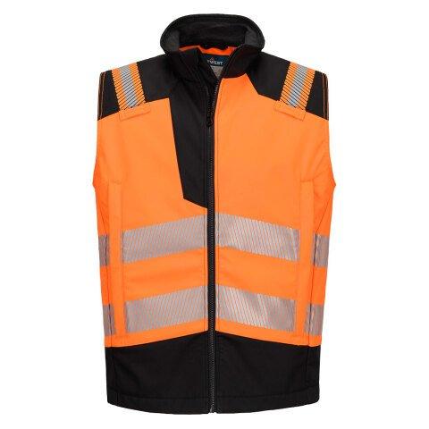 PORTWEST FR719 GILET SOFTSHELL FR MODAFLAME HV PW3 ORANGE/NOIR - TAILLE S