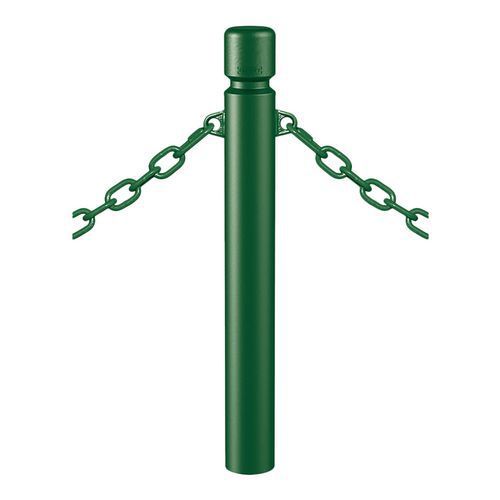 POTELET AGGLO Ø 102 MM À CHAINES 2 ANNEAUX - ZINC VERT 6005 - PROCITY