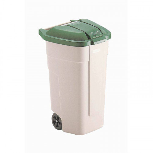 POUBELLE À ROULETTES PROFESSIONNELLE AVEC COUVERCLE VERT 100 L RUBBERMAID