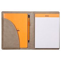 RHODIARAMA LIVRET PORTE-BLOC N°16 POUR BLOC OU CARNET FORMAT A5 - TAUPE