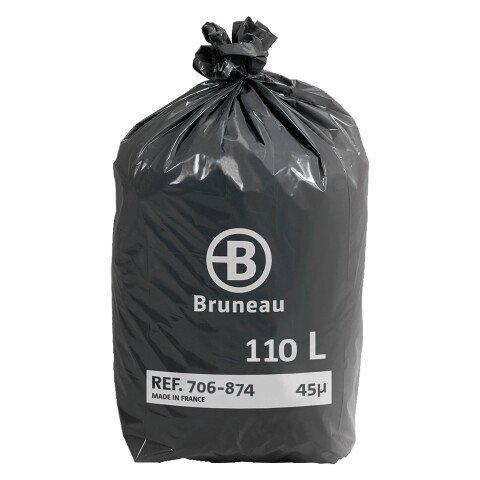 SAC POUBELLE 110 LITRES BRUNEAU GRIS - 200 SACS