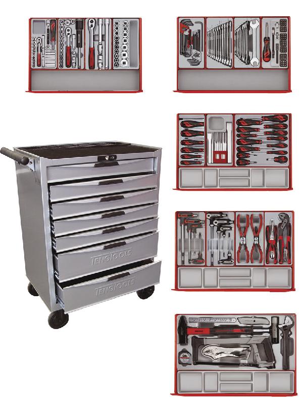 Servante silver mini master set 7 tiroirs Teng Tools TCMM259NS_0