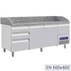 Table frigo 2 portes 600x400 3 tiroirs neutres + tiroir ustensiles tp261/pm_0