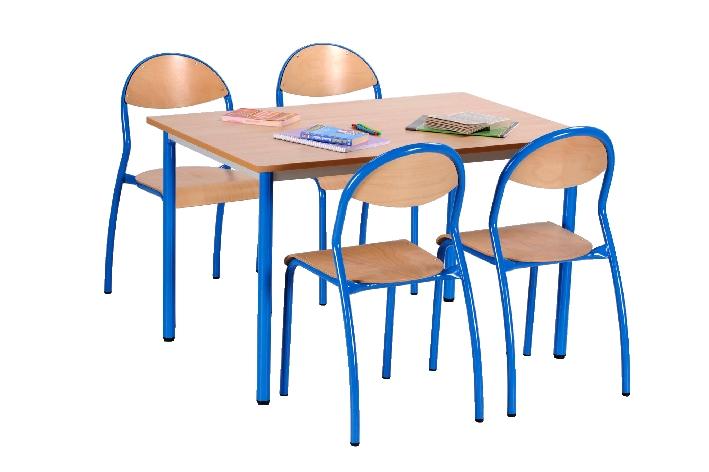 TABLE T\'SUP PLATEAU 80 X 60 CM STRATIFIÉ - T4 - PIÉTEMENT JAUNE - MANUTAN COLLECTIVITÉS