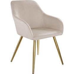 TecTake GmbH tectake Chaise MARILYN Effet velours style scandinave  taupe/or - 406114 - marron mousse 406114_0