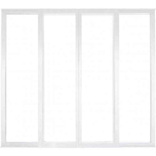 VERRIÈRE INTÉRIEURE COULISSANTE 4 CARREAUX 108 X 123,2 CM BLANC KIT ATELIER