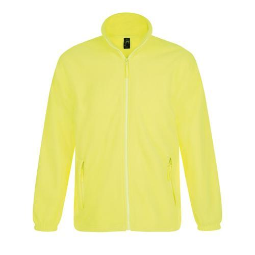 VESTE HOMME MICROPOLAIRE ZIPPÉE EN POLYESTER JAUNE FLUO