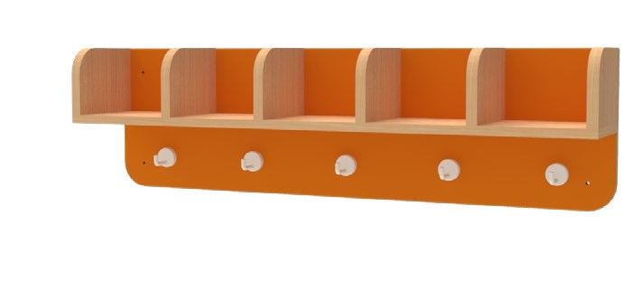 Vestiaire haut pour 5 enfants - Réf. V.CMD5 - Dimensions L1014mm x H335mm x P190mm_0