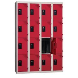 Vestiaires 4 cases x 4 colonnes - En kit - Rouge - Largeur 120cm - PROVOST - rouge acier 207001812_0