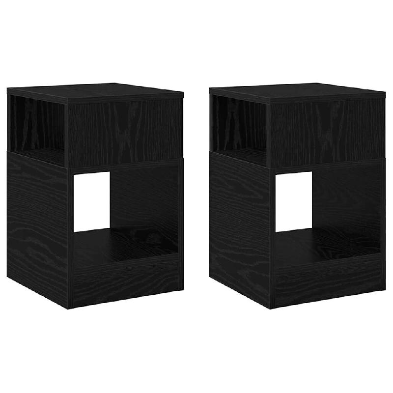 VidaXL Table d'appoint 2 pcs Chêne noir 30,5 x 30 x 45 cm Modèle Flex Design Plus - 890899_0