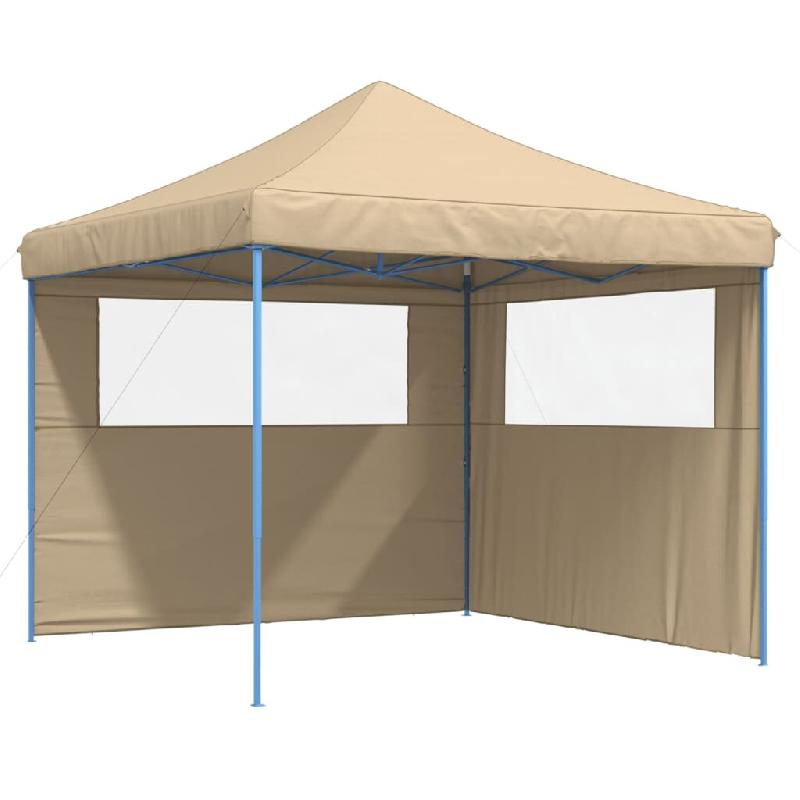 VidaXL Tente de réception pliable escamotable avec 2 parois latérales Modèle AbriSolution 286 - beige 4004921_0