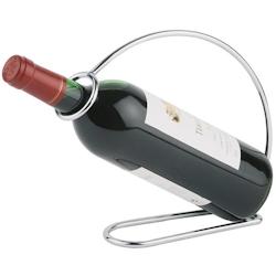 APS 30333 - Porte-bouteilles de vin en métal argenté 22 x 6 cm, H : 20,5 cm_0
