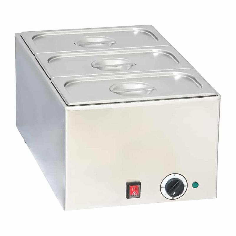 Bain marie professionnel avec 3 x GN 1/3 en acier inoxydable 1200 W_0