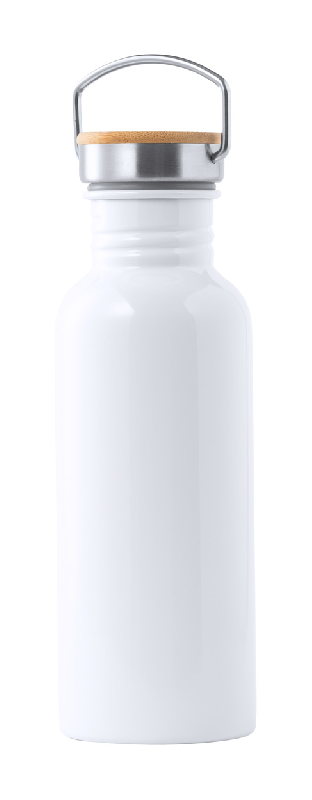 Bouteille en acier inoxydable 750 ml - impression sublimation avec couvercle en bambou_0