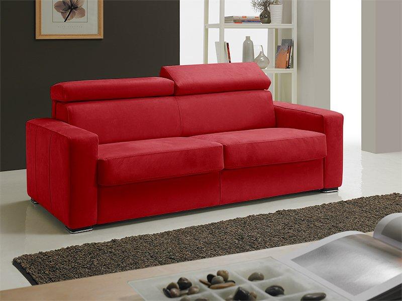 CANAPÉ EXPRESS MELBOURNE  COUCHAGE 120 CM MATELAS 18 CM TWEED ROUGE_0