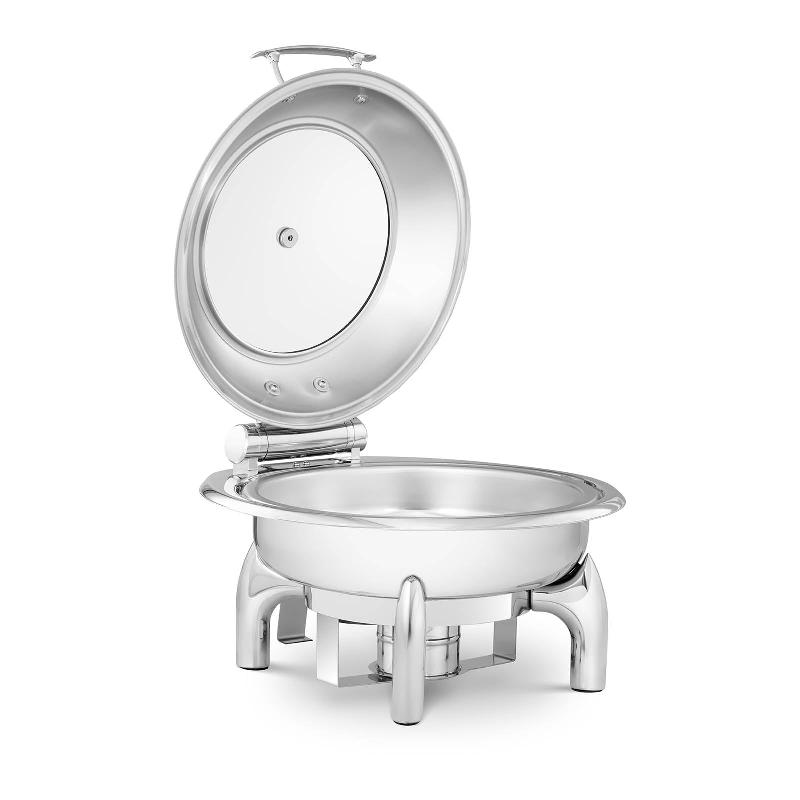 CHAFING DISH ROND AVEC HUBLOT 5,5 LITRES 1 BRULEUR ACIER INOXYDABLE 14_0004238_0