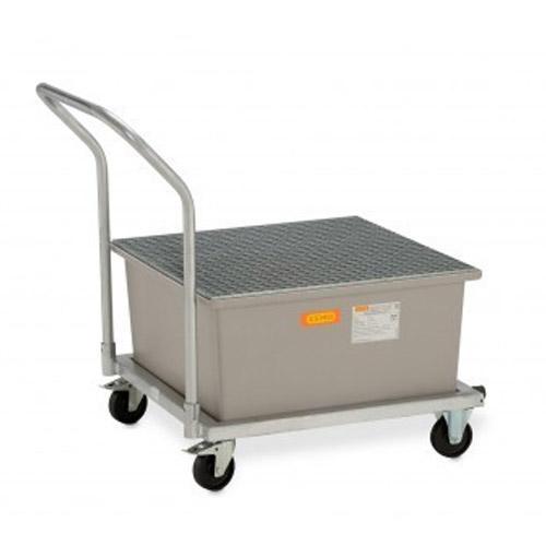 Chariot avec bac de rétention PFV 220/1 avec caillebotis pour 1 fût de 220 litres - CEMO - 7870F_0