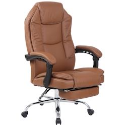 CLP Fauteuil de bureau Castle similicuir Marron clair - marron polyester 316155_0