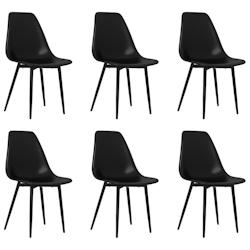 Décoshop26 - Set de 6 chaises de salle à manger design classique en pp noir DEC025699 - noir 3000255394975_0