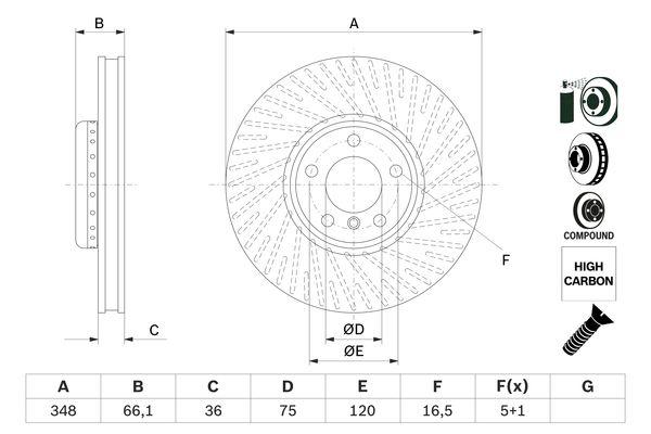 Disque de frein Bosch 0986479E18 - Avant - Disque ventilé en deux pièces_0