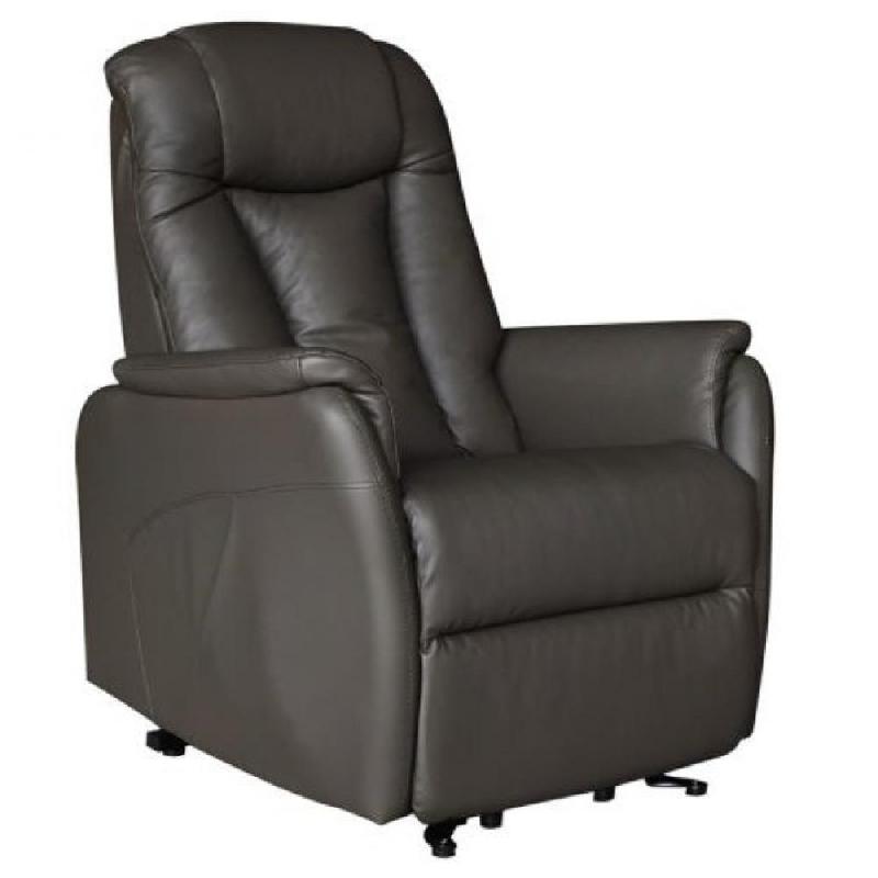 FAUTEUIL RELAX RELEVEUR NERSAC BI-MOTEUR CUIR PVC TAUPE FONCÉ_0