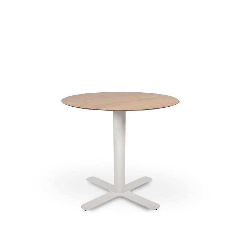 Garbar GOYA HPL Table Ronde Intérieure Ø70 Pied Blanc - Tableau Chêne Naturel - multicolore multi-matériau 05428_0