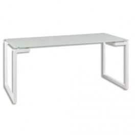 GAUTIER TABLE D'APPOINT VERRE, 2 PASSE-CÂBLES SUR PLAN BOIS, SUNDAY 120X73X60CM