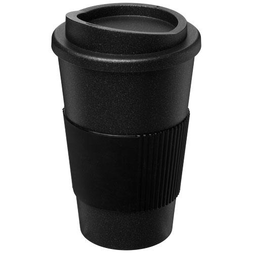 Gobelet isolant Americano Midnight 350 ml - Effet scintillant - Double paroi avec couvercle à visser et bandeau silicone_0