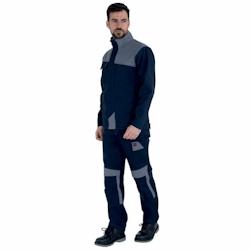 Lafont - Pantalon de travail avec poches genoux MUFFLER Bleu Marine / Gris Taille M - M bleu 3609705763233_0