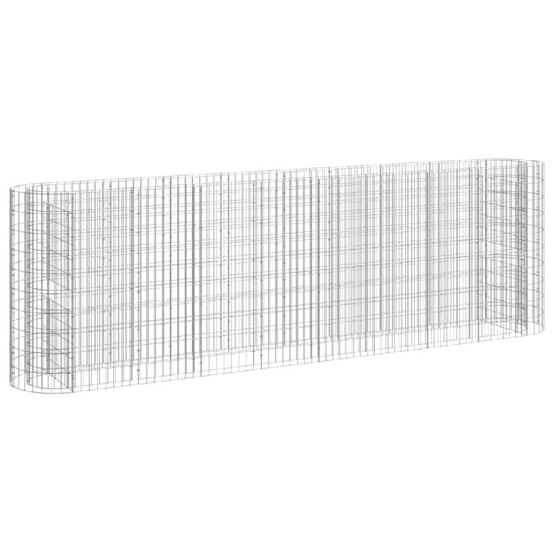 Lit surélevé à gabion fer galvanisé 330 x 50 x 100 cm Argent 02_0039914 - 3000218677572