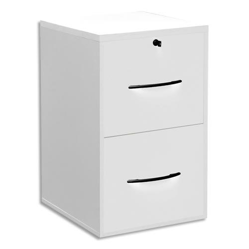 Mt international classeur bois en ppsm 2 tiroirs blanc hêtre mt1 elégance - dim. : l42 x h69 x p44 cm_0