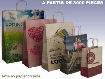 Sac papier kraft havane ou blanc sur mesure avec quadri_0