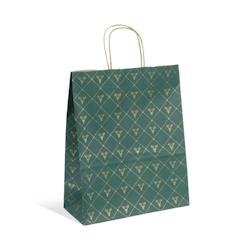 Sac Tartan kraft brun poignées torsadées 26+12x32cm par 250 - 3700481692486_0