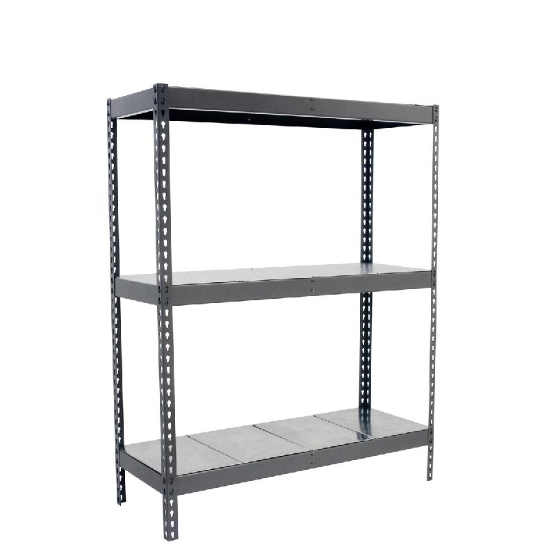 SimonRack Rayonnage industriel, 2000x1500x750 mm, 400 kg au point de flexion, 3 étagères métalliques, rayonnage garage, Gris/Galvanisé- Ecoforte -_0
